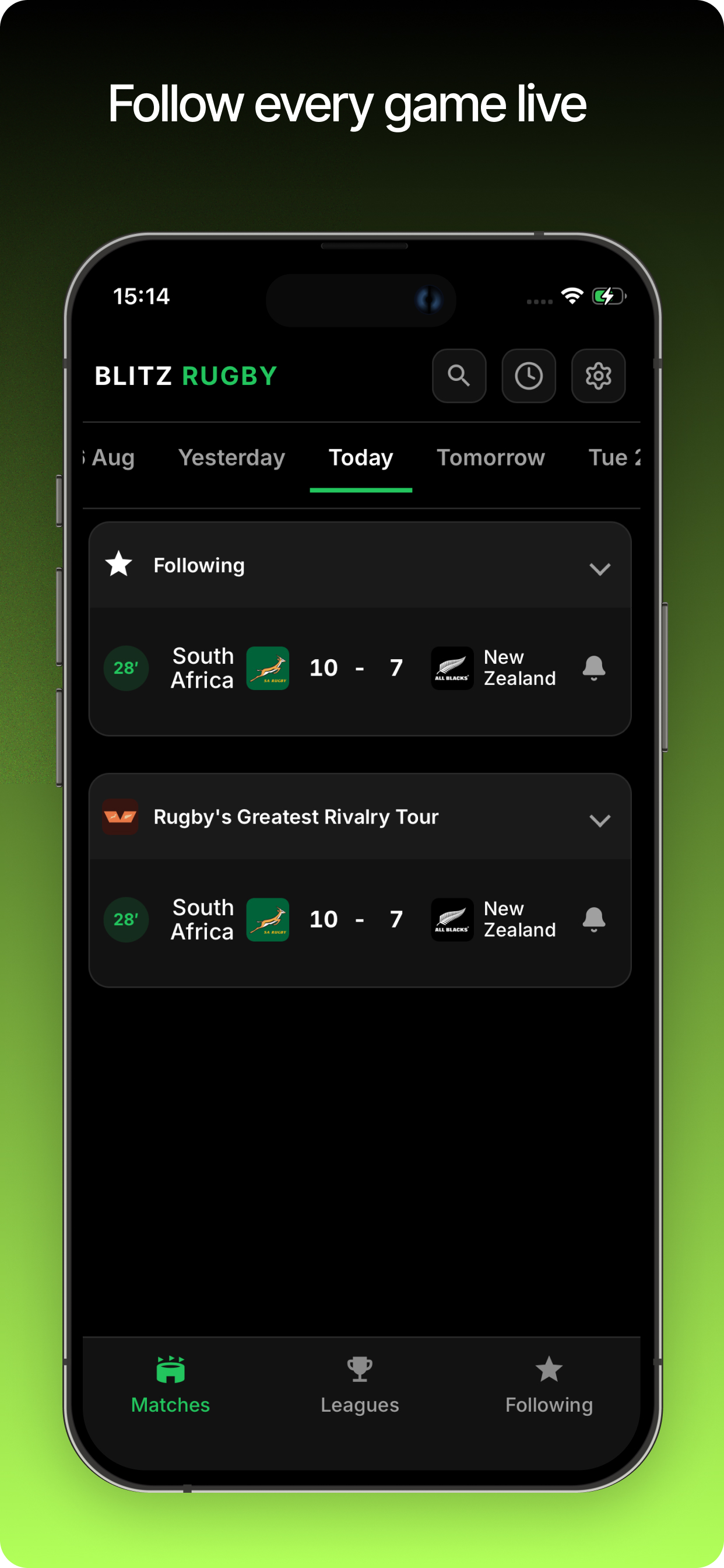 Follow every game